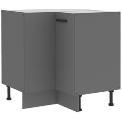 Küche NESSA Eckunterschrank 90X90 Anthrazit Küchenzeile Küchenblock Einbauküche
