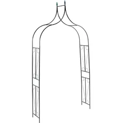 vidaXL Rosenbogen Dunkelgrün 142x37x275 cm Eisen