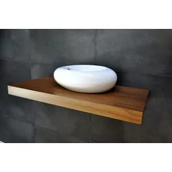 Neuesbad Waschtischplatte Konsole 80x50cm, Nussbaum NB1KPL80-NB