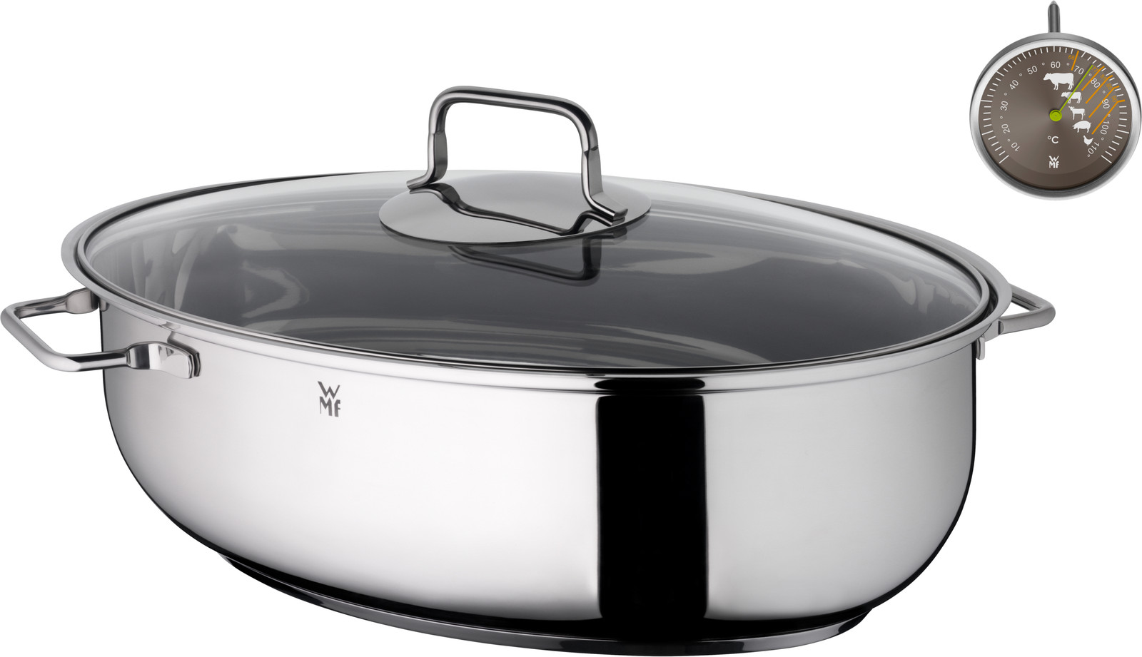 WMF braadpan met glazen deksel en thermometer