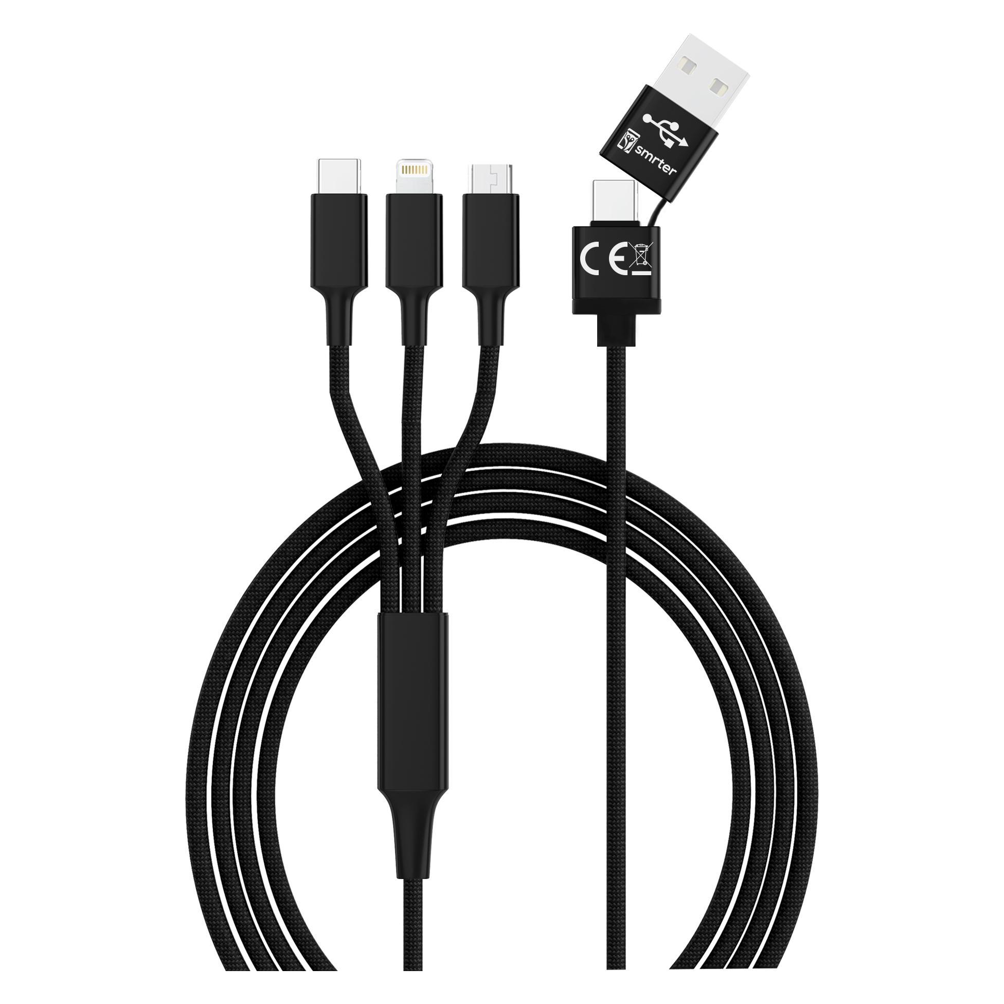 Smrter USB C - USB C/Lightning/Micro USB (1.20 m, USB 2.0) (SMRTER_HYDRA_ULT_BK)