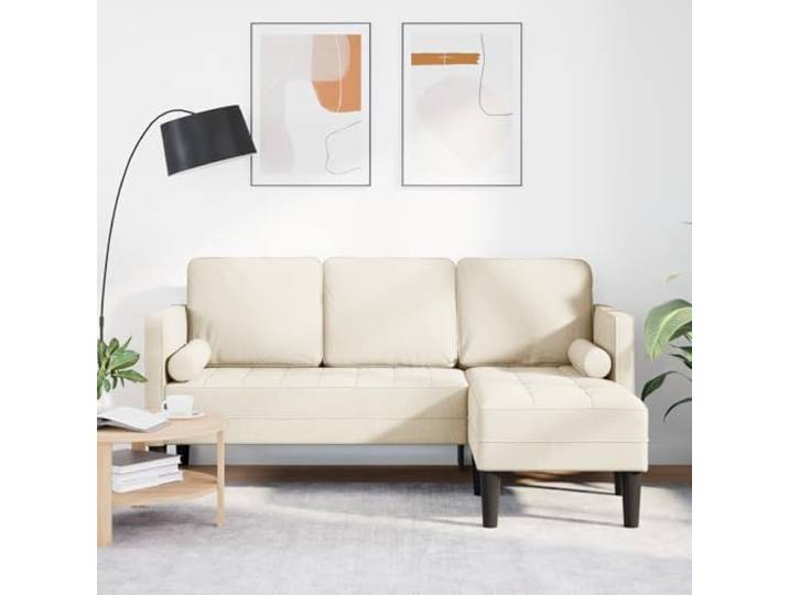 HEFZGDB L-Form Sofa 3-Sitzer 160 cm Leinenstoff Modernes Wohnzimmer Couchtisch Bequem Abnehmbare Kissen Geräumige Sitzfläche Stilvolles Design Robuster Rahmen Pflegeleicht