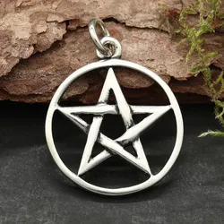 Drachensilber Pentagramm Schmuck Anhänger Silberschmuck Drudenfuß 925 Silber - Silber