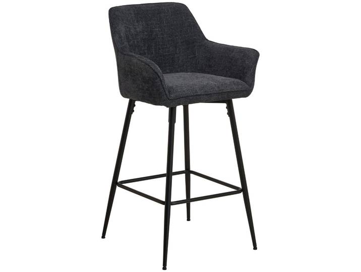 Mid.you Barhocker, Grau, Schwarz, Holz, Metall, Textil, Pappel, Sperrholz, Rundrohr, 57x105x57 cm, Bsci, Esszimmer, Barmöbel, Barhocker