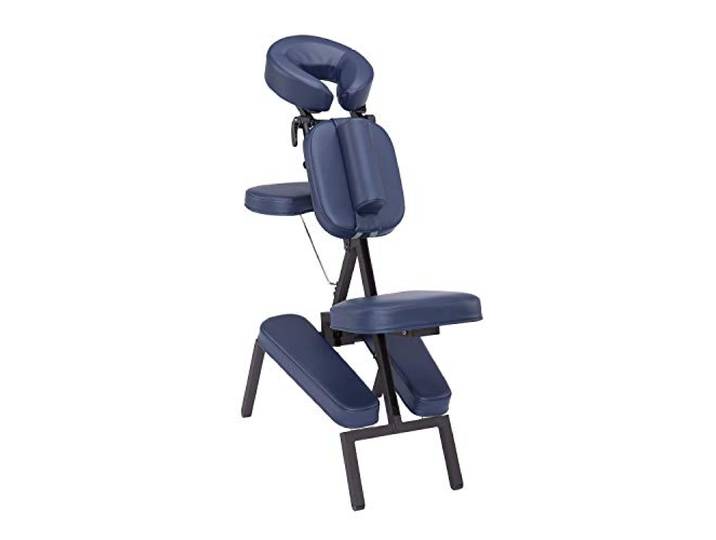 WellTouch VITAL Massagestuhl, klappbar, dunkelblau, Stuhl für Mobile Massage und Shiatsu, inklusive rollbarer Tragetasche