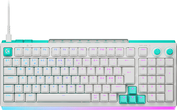 Teclado gaming - Logitech G G512 X 75, Cable, Dual Swap, Mecánico/Analógico TMR intercambiable, Tasa de sondeo 8K, RGB, Personalizable, PC-Mac, Blanco