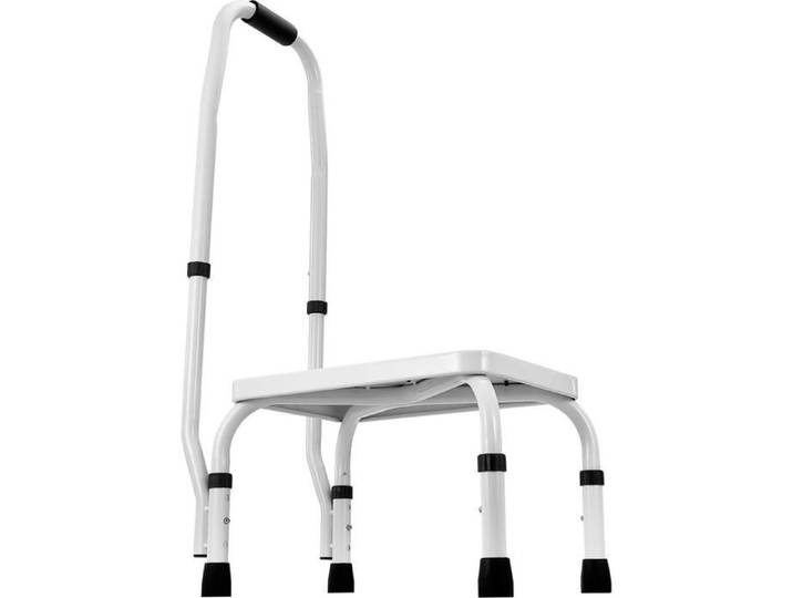 1 marche réglable marchepied en acier pour salle de bains et maison poignée et surface antidérapante