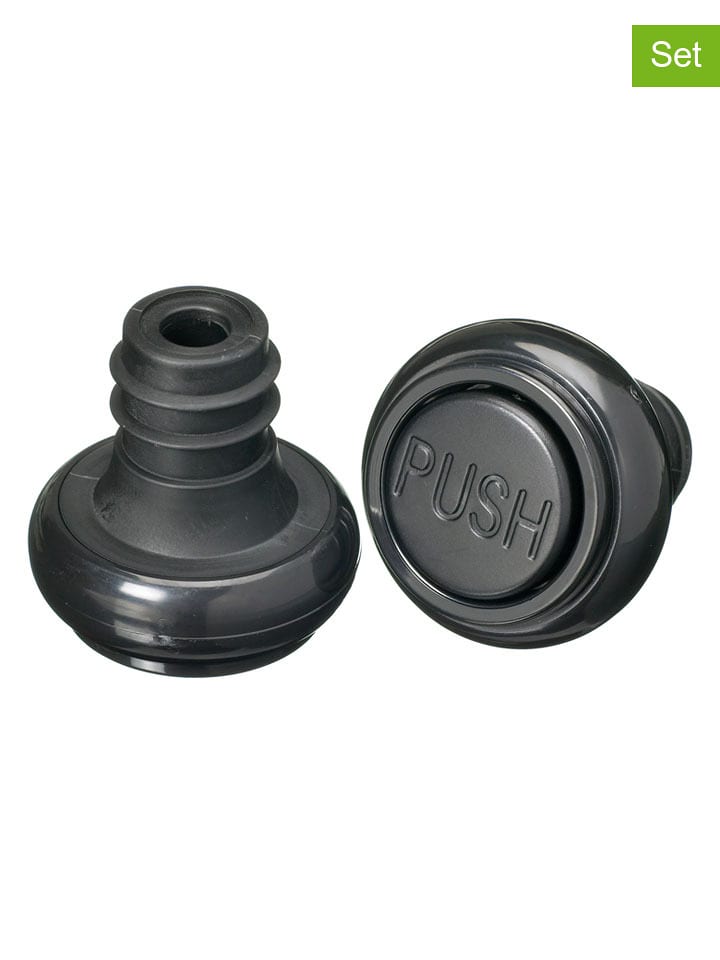 BarCraft 2er-Set: Flaschenverschlüsse in Schwarz - (H)9 cm - onesize