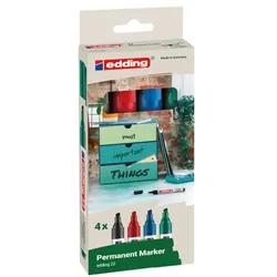 Edding 4er-Pack Permanent-Marker »22« blau