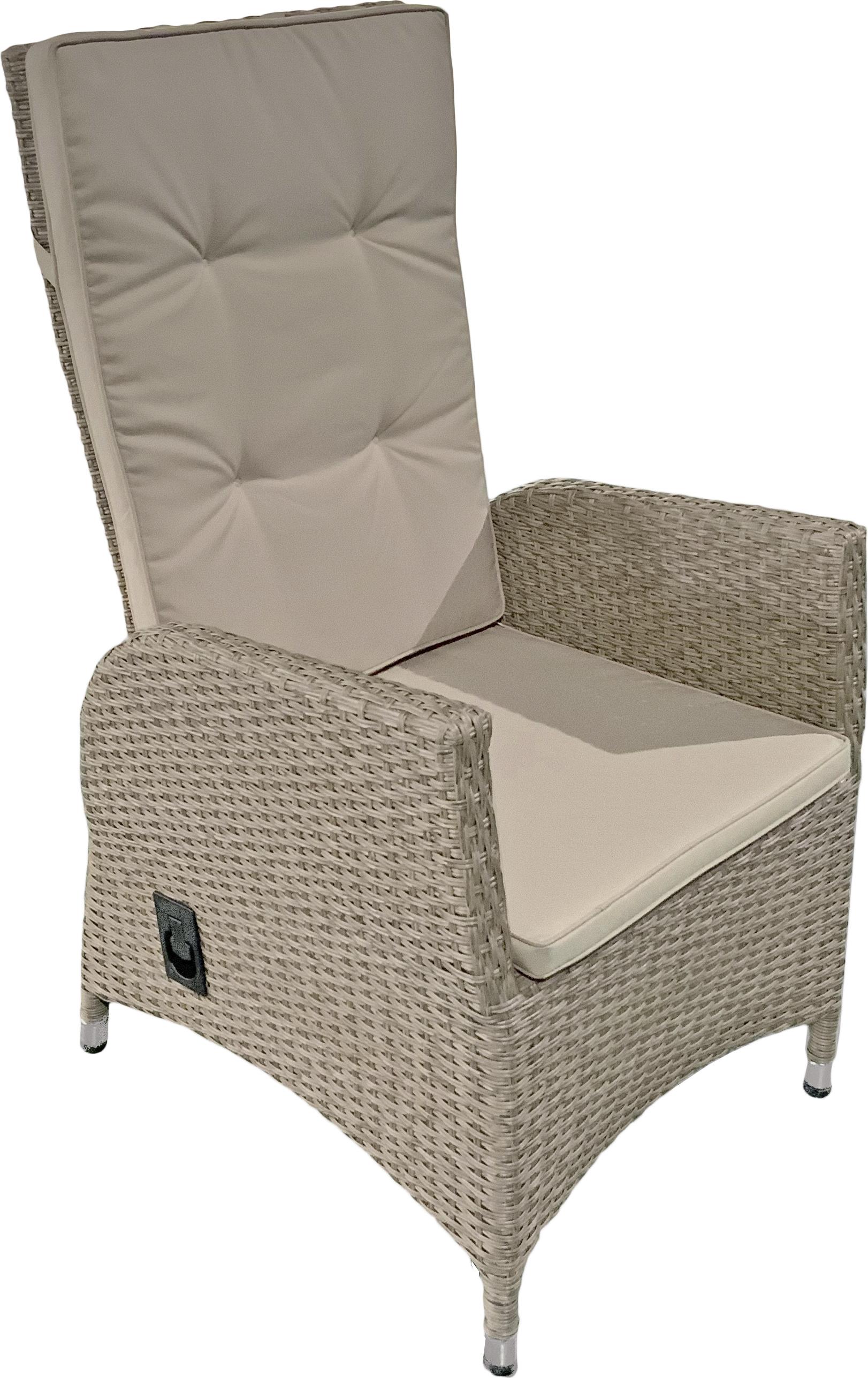 2er Set Stuhl BRAGA weidenbraun, Auflage creme Set 01