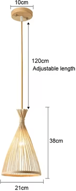 Inspire Curations Handwoven Bamboo Art Wall Sconce 21x38cm yl no Blub