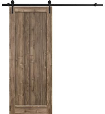 SARTODOORS Quadro 4111 Walnut MDF Sliding Barn Door