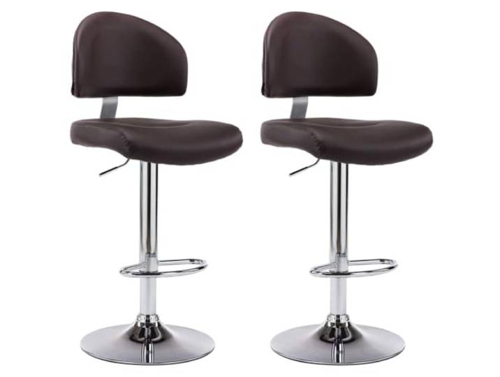 GHVBNMF Barhocker 2er Set Höhenverstellbar Drehbar Kunstleder Braun Bequemes 2er-Set Tresenhocker mit Fußstütze und Stufenloser Höhenverstellung für Hausbar, Küche und Essbereich.