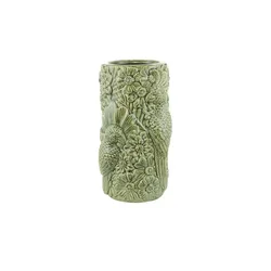 Vase Papagei   , grün , Keramik , Maße (cm): B: 15,5 H: 28