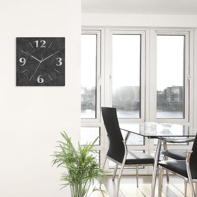 Wanduhr ARTLAND "Granit-Gestein-Anthrazit", schwarz, B:30cm H:30cm T:0,3cm, Wanduhren, Wanduhr, wahlweise mit Quarz- oder Funkuhrwerk, lautlos ohne Tickgeräusche