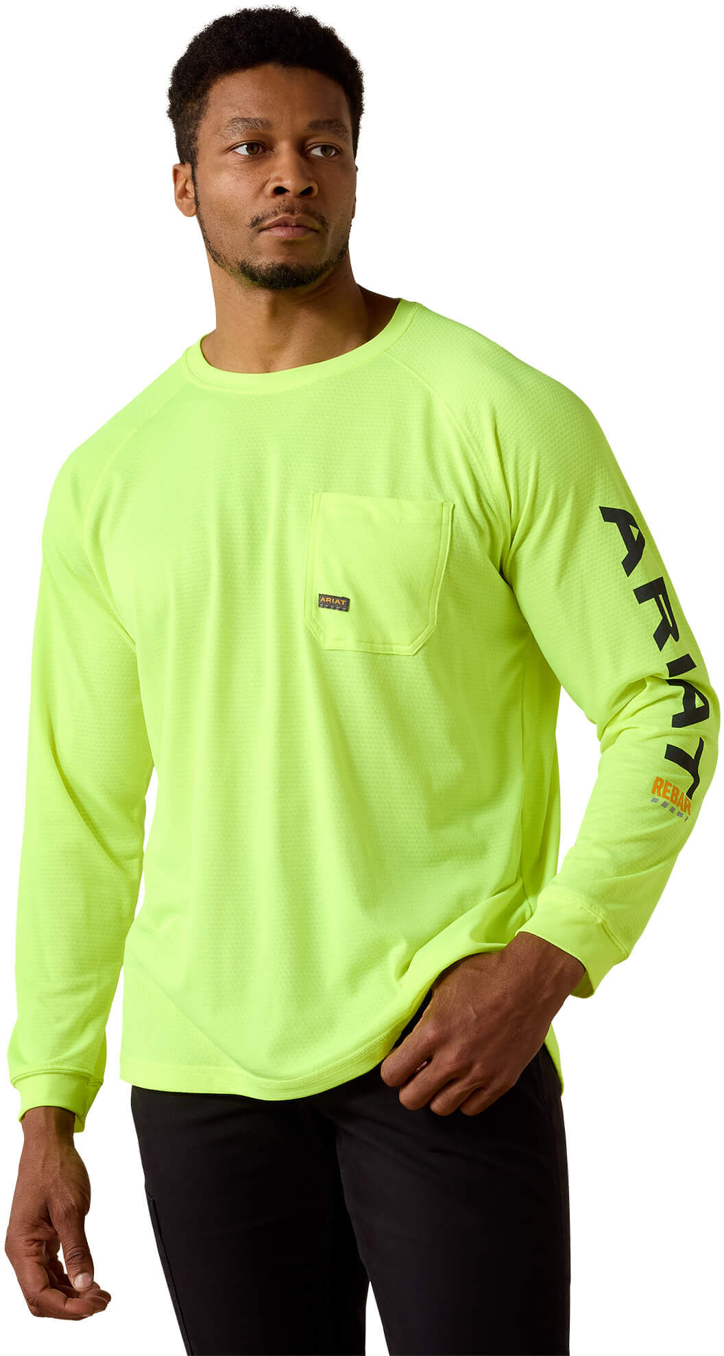 Men's Rebar Heat Fighter T-Shirt in Neon Lime, Size: Small by Ariat