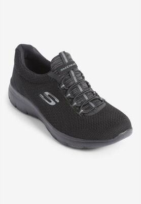 Women's The Summits Sneaker by Skechers in Black Black Medium (Size 9 M)