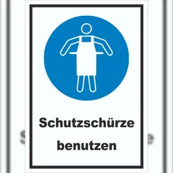 HB-Druck Schutzschürze benutzen Schild A0 Rückseite selbstklebend