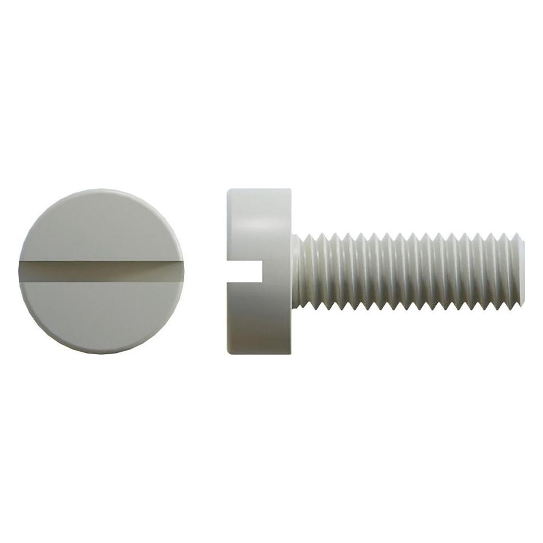 RS PRO Zylinderkopf Schlitz Schrauben, M4 x 16mm Nylon (100 Schrauben pro Stück) (2326942)