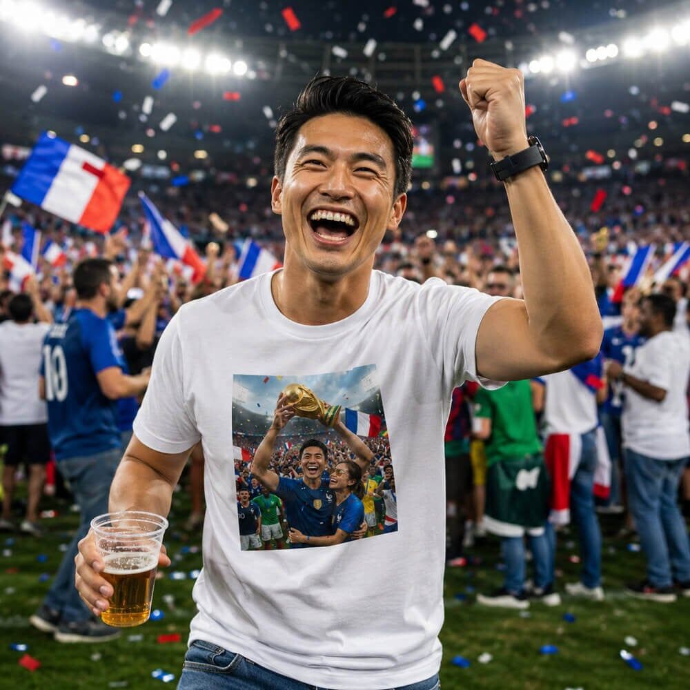 Ocadeau Tee shirt homme coupe monde football