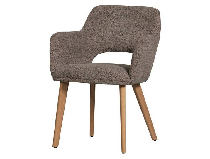 WOOOD Stuhl Murat aus Chenille-Stoff, Taupe / Natur