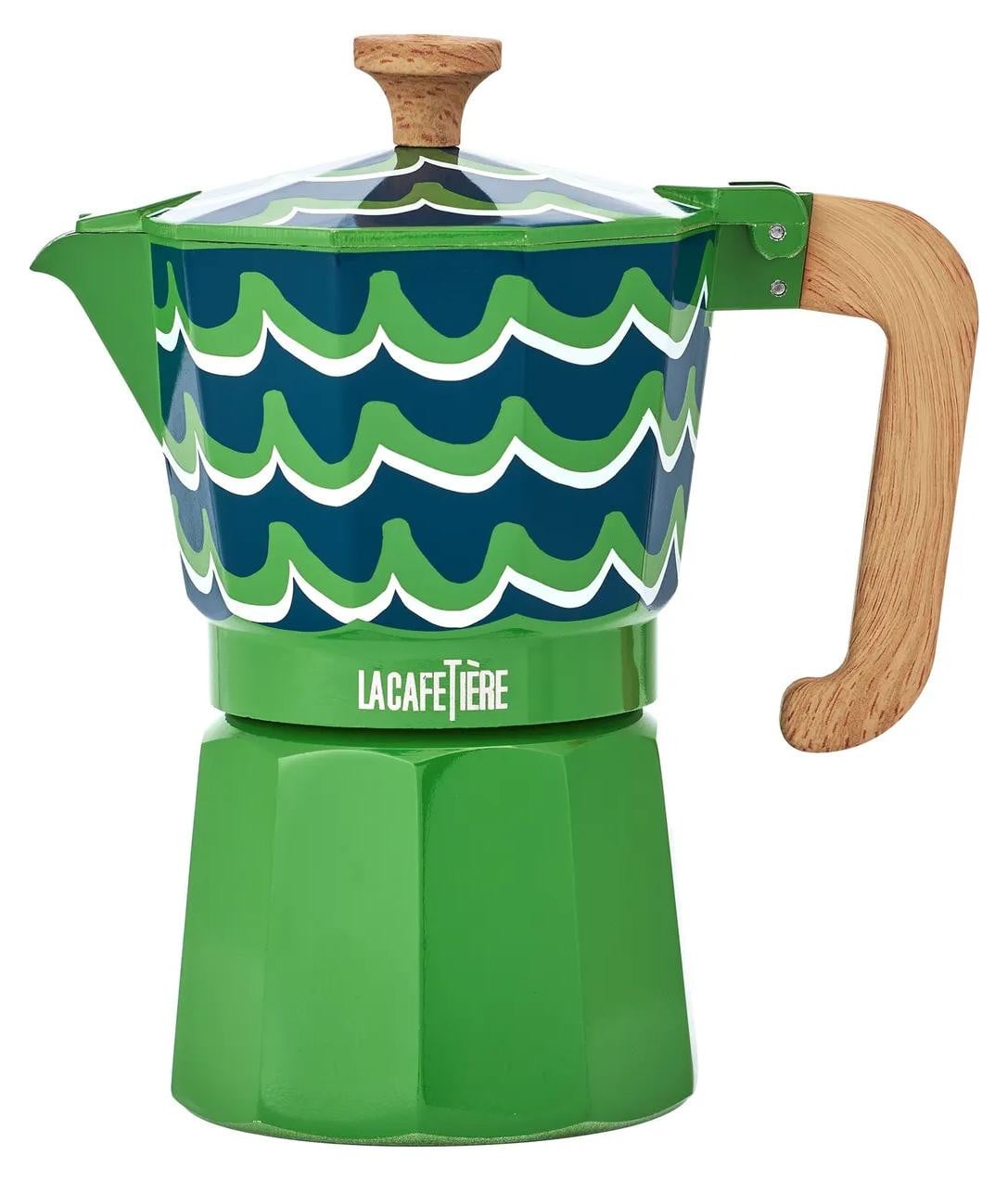 La Cafetière Moka-kan espressopot Cyan Tides voor 6 kopjes