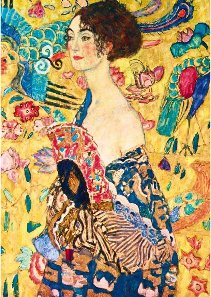 Bluebird Puzzel Gustave Klimt Dame met waaier 1918 2000 stukjes