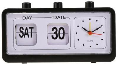 Uplift Picks Mini Retro Flip Clock With Calendar Automatic Page Turning Desk Clock black