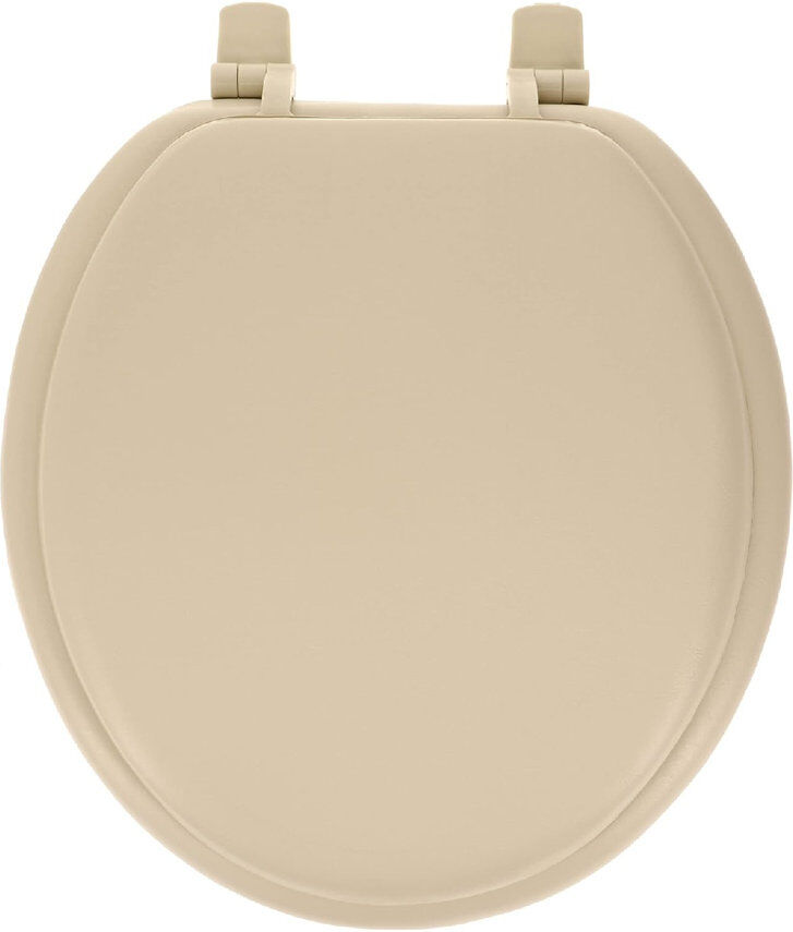 Rosalind Wheeler Round Padded Toilet Seat, Champagne, For Bathroom, 41.91 X 36.83 X 2.51 Cm 37cm W X 42cm D