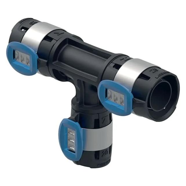Geberit FlowFit T-Stück reduziert: Werkstoff=PPSU, d=25mm, d1=16mm, d2=16mm (T-Verbindung) (620100001)