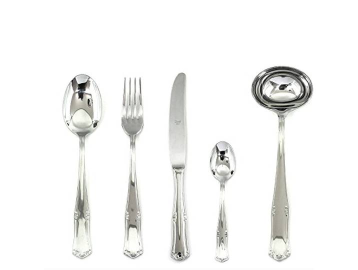 Mepra Bavaria Moka Besteck-Set, Edelstahl, silberfarben, spülmaschinenfest, 30-teilig 30-tlg. Mokka-Set NA silber