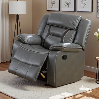 ZWYO HOSIMU Gel Leatherette Foam Power Recliner with Pillow Arms, Headrest, Pine Frame, Metal Mechanism, 300LB Capacity