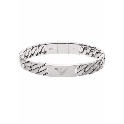 Edelstahlarmband EMPORIO ARMANI "Schmuck Geschenk Edelstahl Armschmuck", silber (silberfarben), Armbänder, Damen, 20,5cm, Edelstahl, Edelstahlarmband