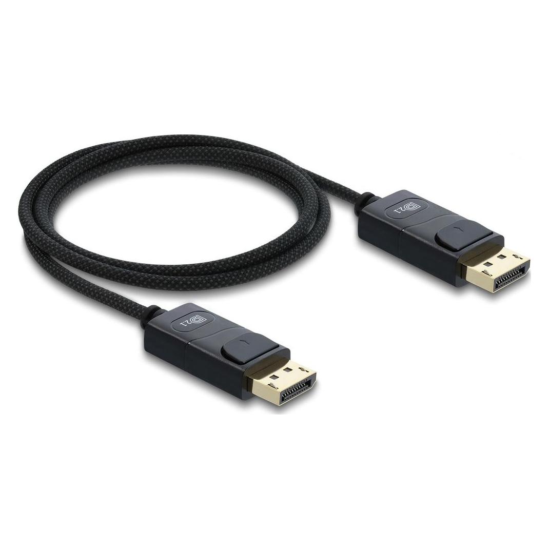 Delock Koaxiales DisplayPort Kabel 16K 60 Hz 80 Gbps mit Geflechtmantel 1 m (1 m) (417856)