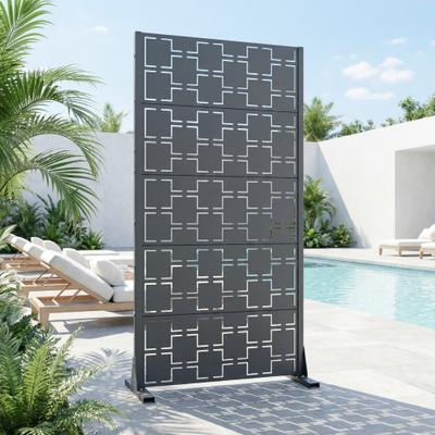 Dovelina 6 ft. H x 4 ft. Metal Privacy Screen Free Standing