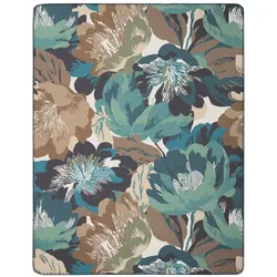 Biederlack Kuscheldecke Winter Flora 150 x 200 cm Mischgewebe Blau