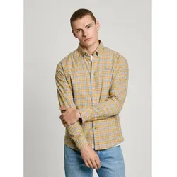 Pepe Jeans für Herren. PM308812 Archie Shirt gelb (L), Lässig, Baumwolle, Langarm, Nachhaltig
