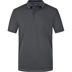Elastic Polo-Shirt "JN569" - S - graphite/white