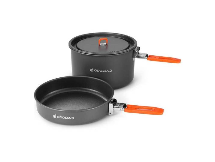 LuxusKollektion Campinglöffel Kochgeschirr Camping Set Topf Bratpfanne Outdoor Für 1-2 personen