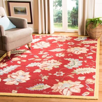 SAFAVIEH Handmade Chelsea Joana French Country Floral Wool Area Rug