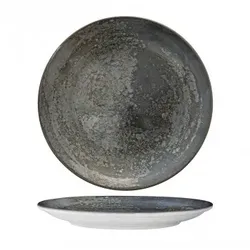 GÜRAL Porselen Krater-Flachteller Ø 27 cm, neues Knochenporzellan, Digitaldruck, Gural, 6er-Packung