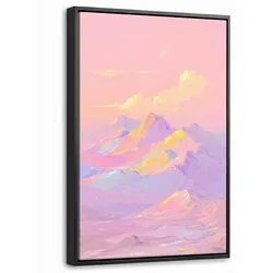 LEINWAND Bilder mit Rahmen - Berggipfel - Wolken - Verträumt - 40x60
