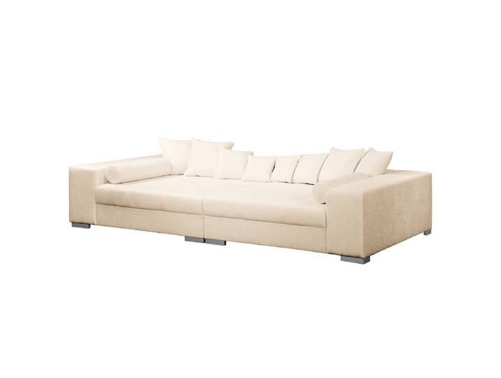 Big-Sofa Beige Bouclé Stoff Abby 310 x 80 x 153cm Modern