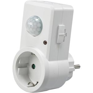 ChiliTec Steckdosenadapter weiß, 1-fach Schuko bis 1200 Watt, mit Bewegungsmelder