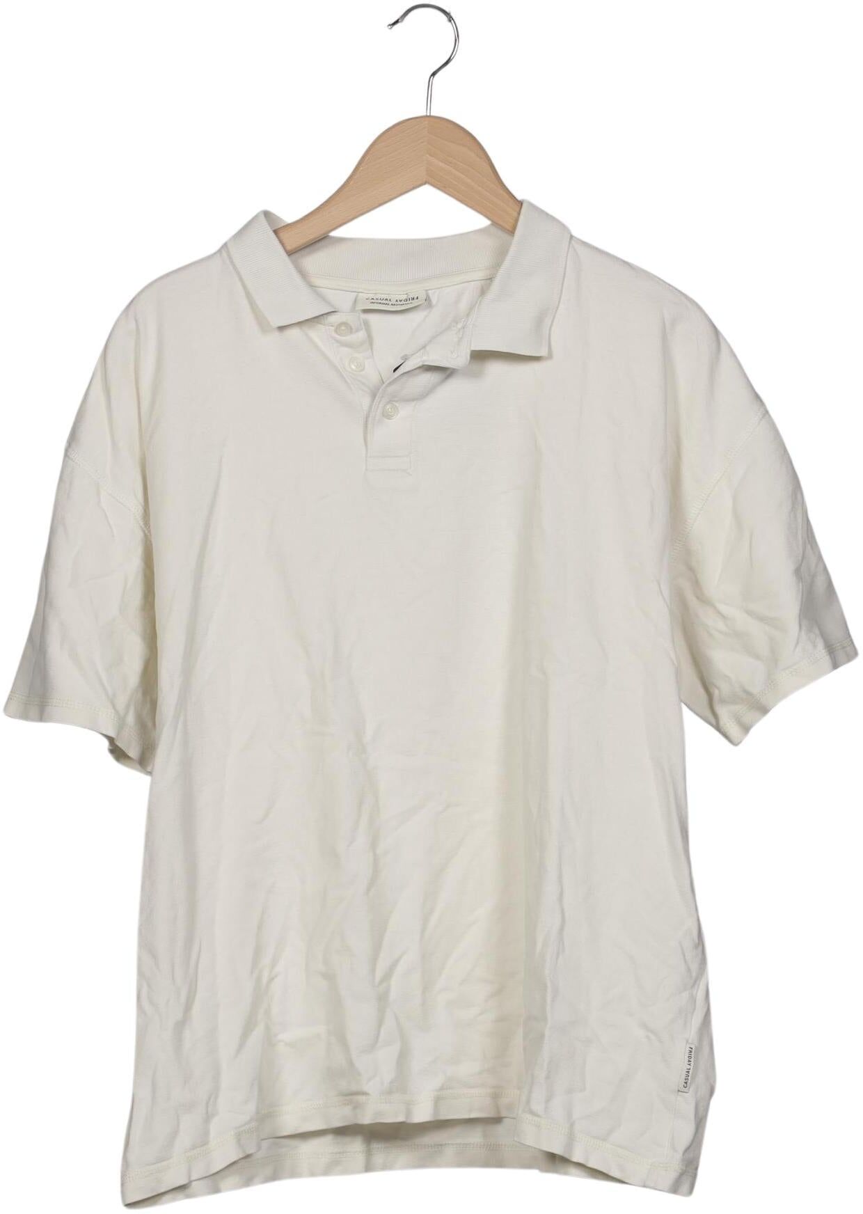 Casual Friday Herren Poloshirt, Cremeweiß, Gr. M, Baumwolle - Second Hand