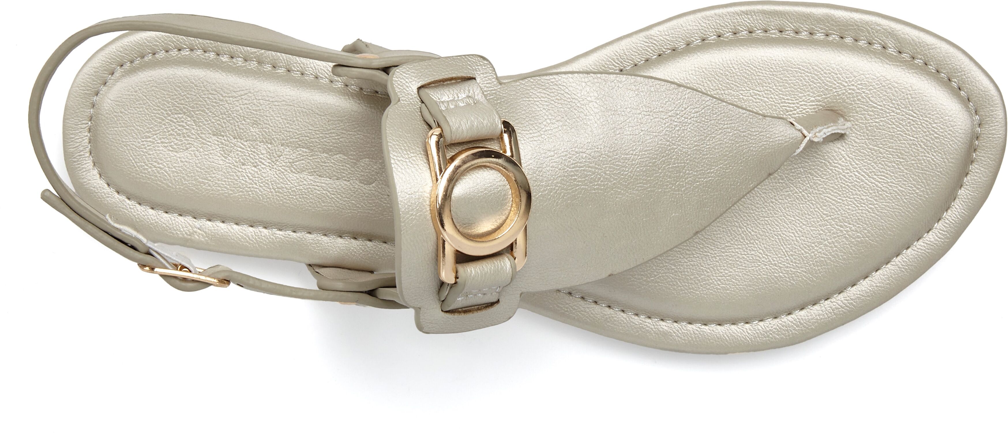 Zehentrenner VIVANCE "Sandale, Sommerschuh, Pantolette", Damen, Gr. 37, Lederimitat, beige (hellgoldfarben), Obermaterial: 100% Lederimitat. Decksohle: 100% Lederimitat. Futter: 100% Lederimitat. Laufsohle: 100% Synthetik, unifarben, Schuhe Zehentrenner, 