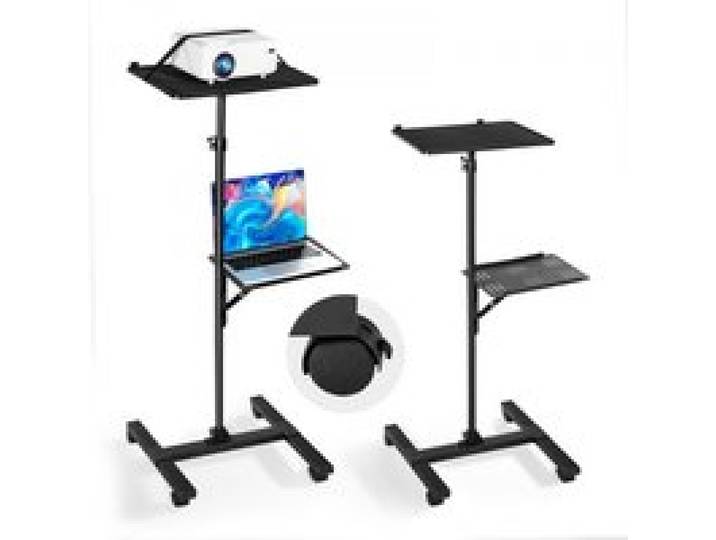 VEVOR Support de projecteur avec roulettes, support vidéoprojecteur sur pied avec hauteur réglable de 86 à 136 cm, stand de vidéoprojecteur avec 2 plateaux, pour cinéma en plein air, maison, réunions