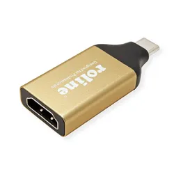 Roline GOLD Adapter USB Typ C (HDMI), Video Adapter, Schwarz, Gold