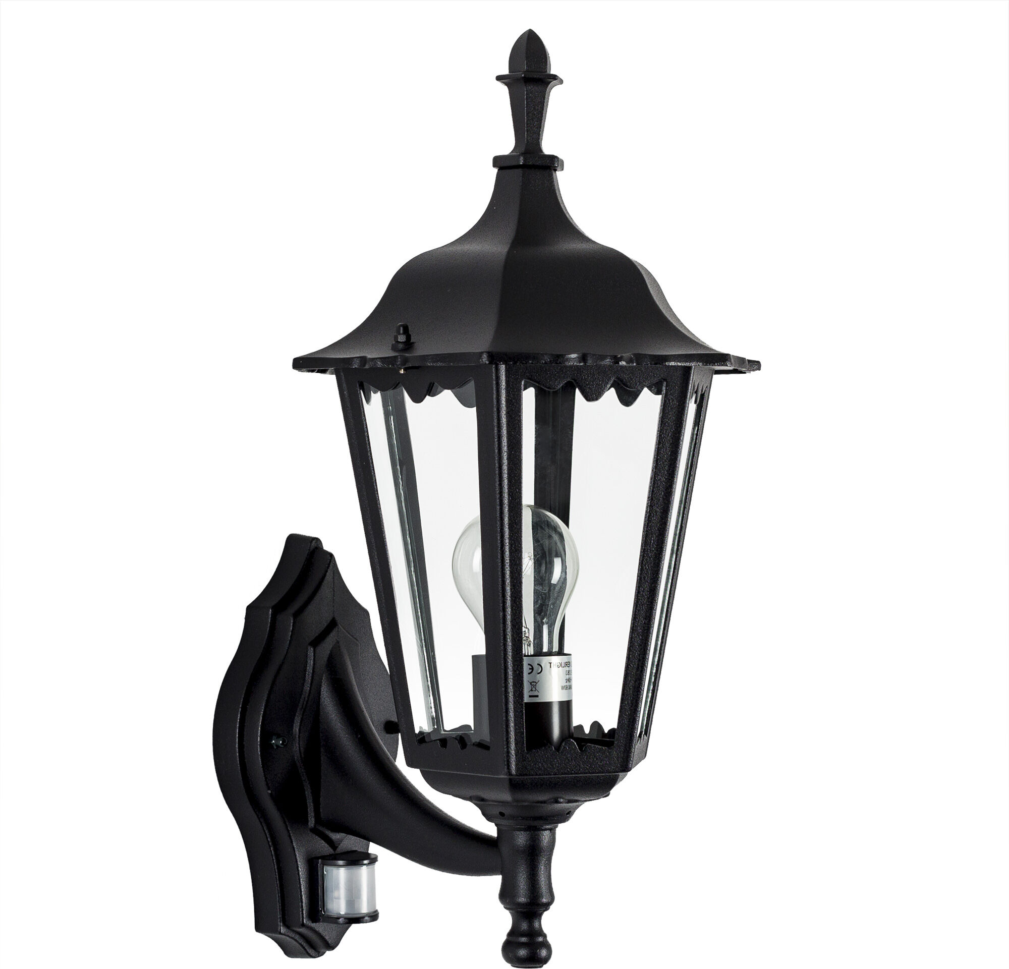 KS Verlichting Ancona Muurlamp met Bewegingssensor Zwart