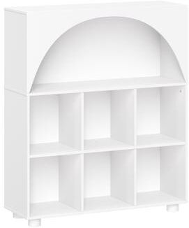 RiverRidge Home "RiverRidge Kids Curve Appeal 35"" Bookcase with 6 Cubbies and Arched Design -Bookshelf and Toy Organizer- White w/ Optional Bins"